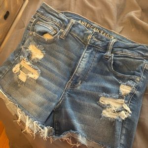 AE distressed jean shorts. Hi rise. Size 8.